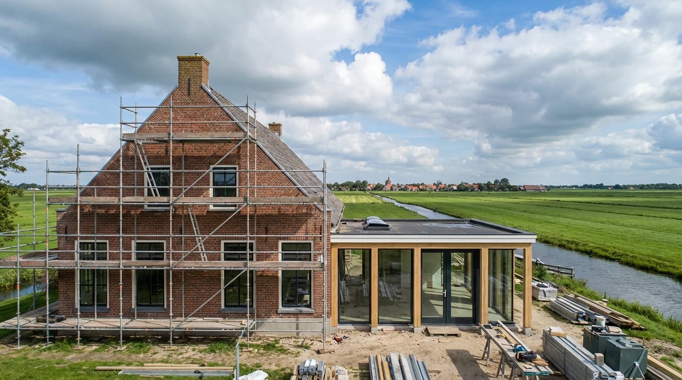 Renovatie van een Friese boerderij in het landschap van Friesland